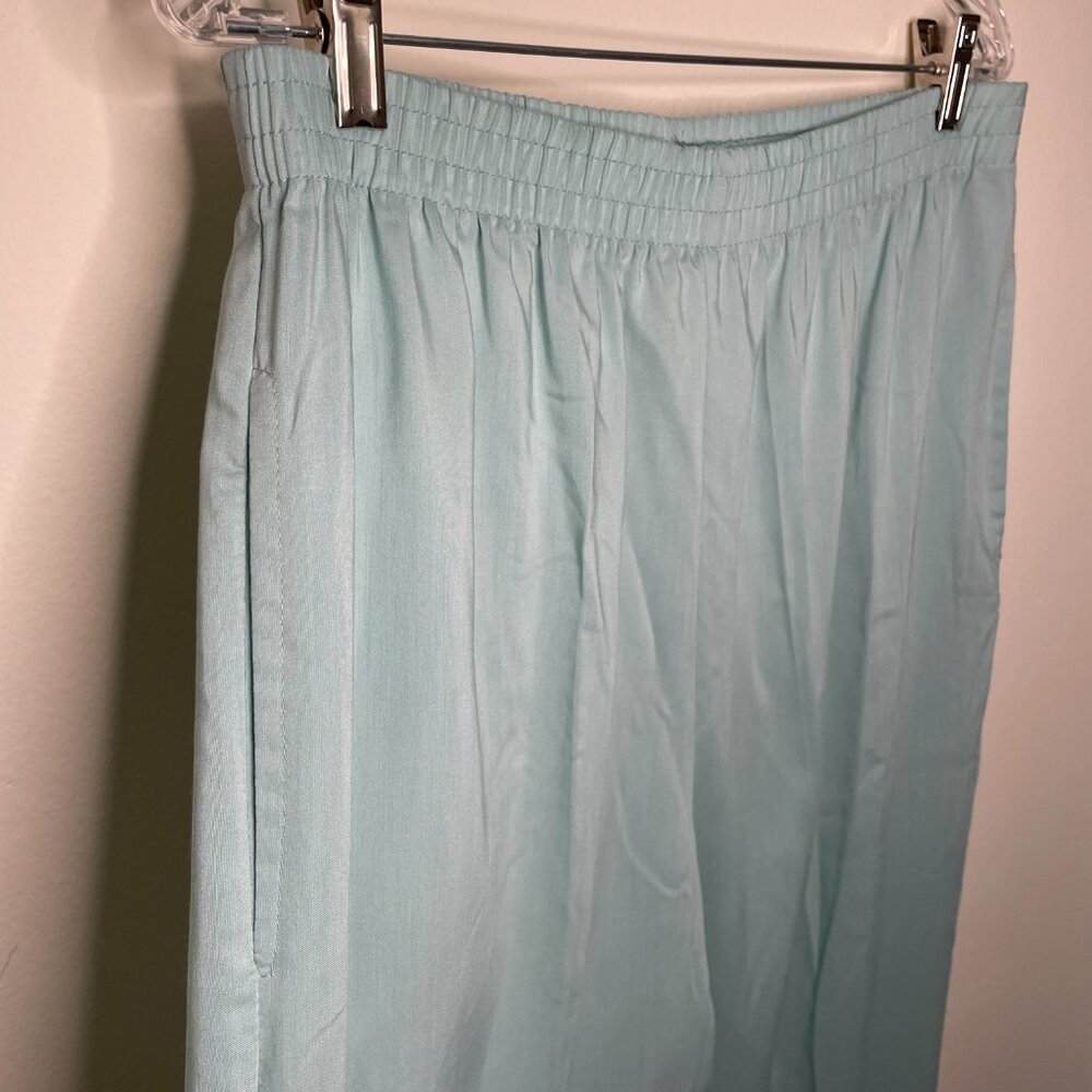 Mint Green Spring Stretchy High-Waisted Flowy Pants w/ Elastic Waistband12/14(?) - Picture 5 of 8
